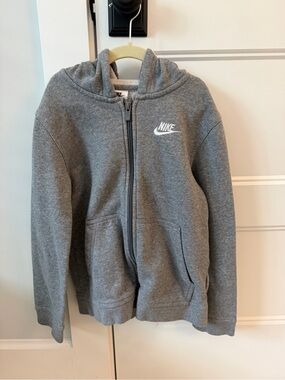 Nike Kids Gray Full-Zip Hooded Sweatshirt